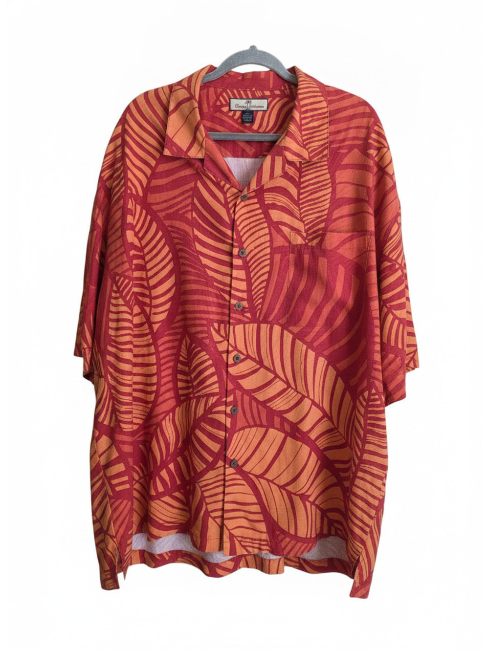 Tommy Bahama XXL Excellent condition 100% Silk Tropical Print Button-Up Shirt
